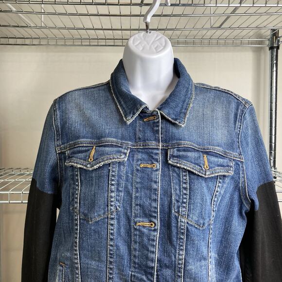 Joe's‎ Women's Blue Nyla Denim Trucker Jacket Size L Graffiti Graphic Streetwear - Picture 8 of 13